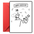 Boy Funny 16th Birthday Card for Boys Girls,Sweet 16 Birthday Card Gifts for Him Her,Happy 16 Year Old Birthday Gifts for Son Daughter Teenagers with Gen Z Slang Meme, Sixteenth Birthday Gift Card