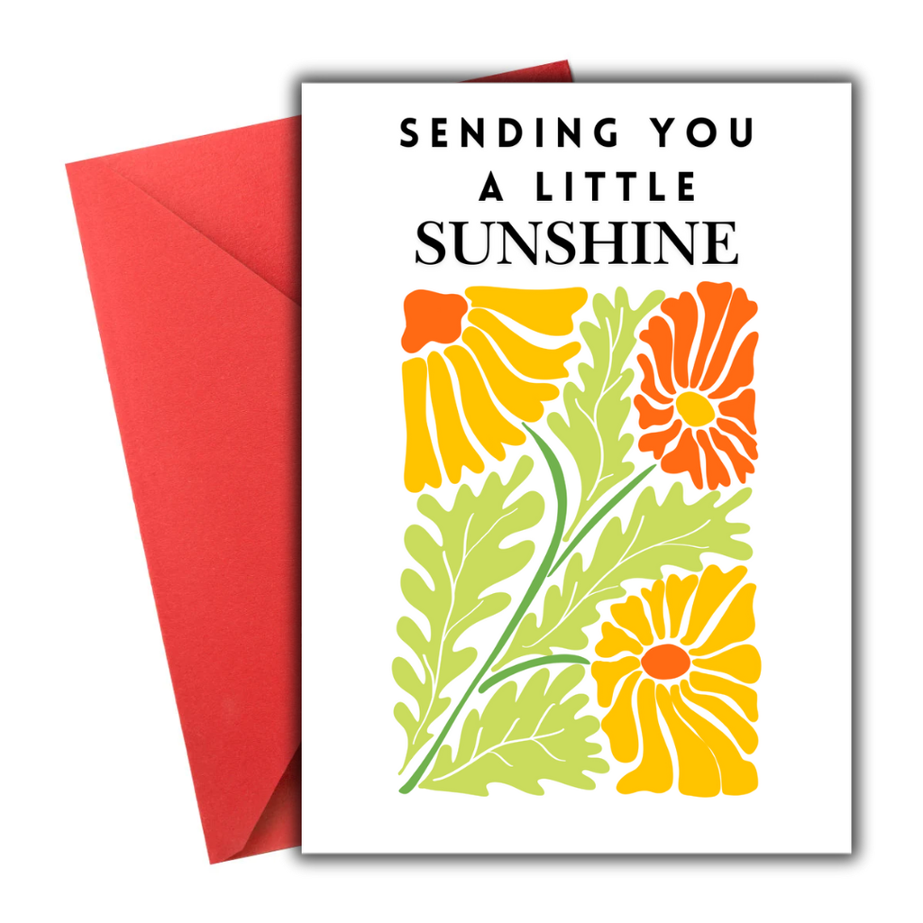 Sending You Sunshine Card, Encouragement Card, Thinking of You Card, Sending you sunshine card
