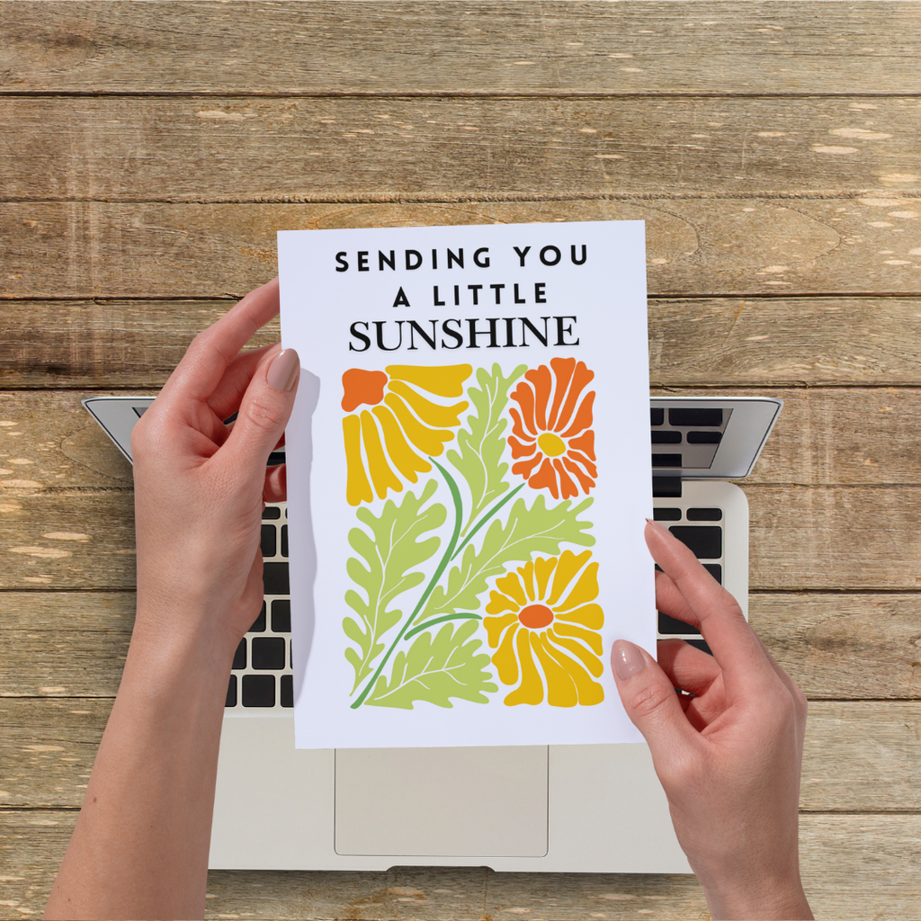 Sending You Sunshine Card, Encouragement Card, Thinking of You Card, Sending you sunshine card