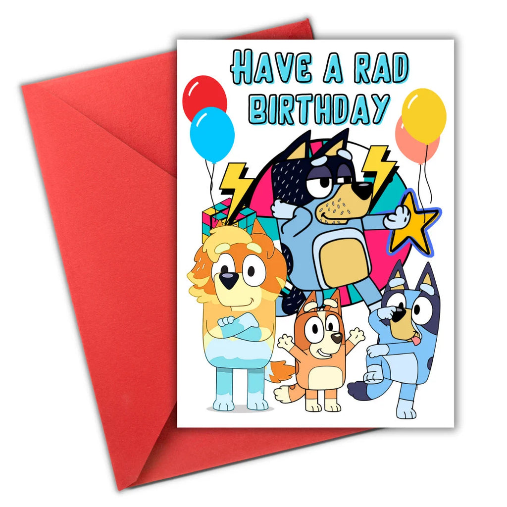 Bluey Birthday Card, Bluey Birthday Card for Son, Daughter, Printable Birthday Card, Instant Download, Kids Birthday Card, Bluey Card