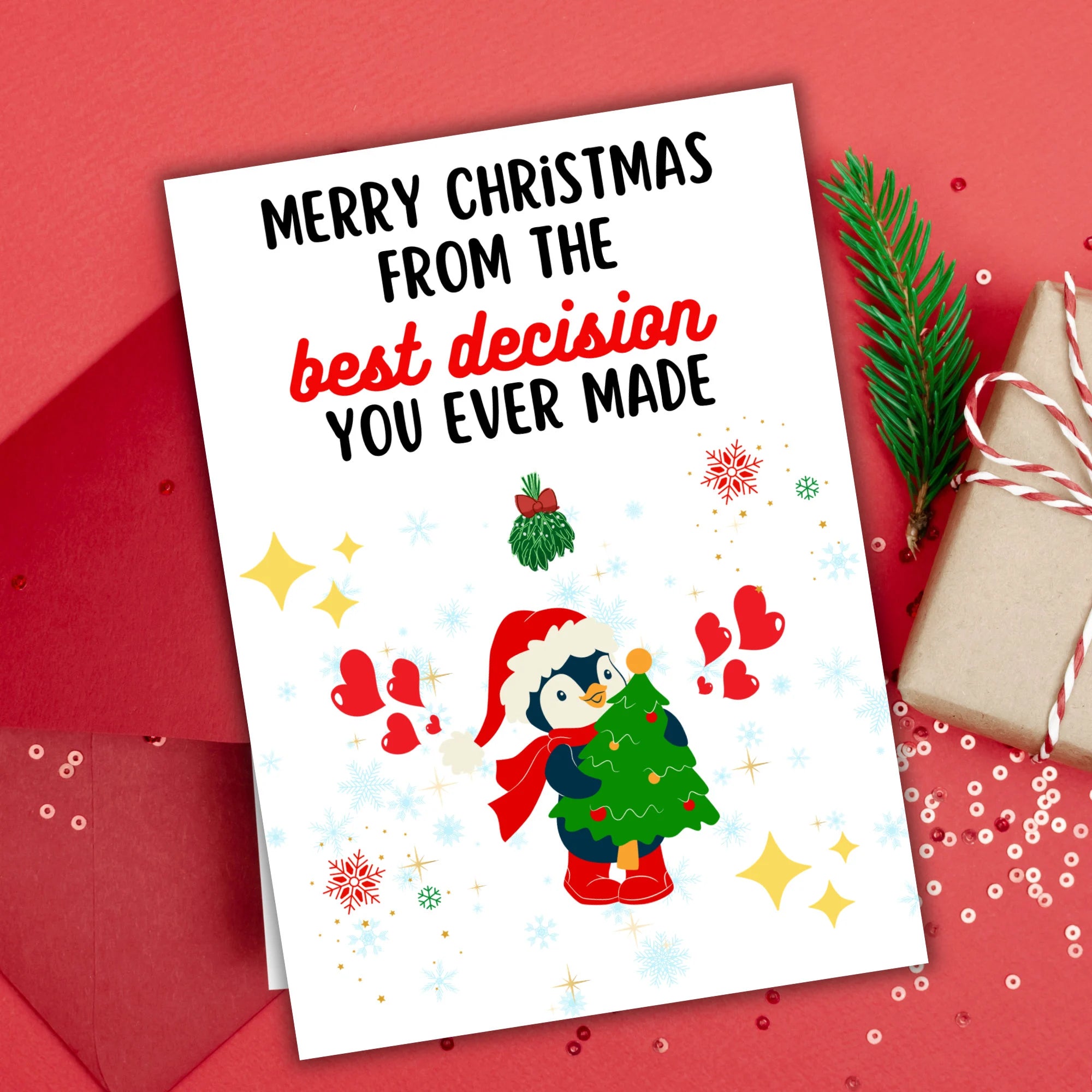 Funny Christmas Card For Boyfriend, Merry Christmas Card for Husband, Christmas Card for Wife, Partner Xmas Ex, Christmas Card for Boyfriend