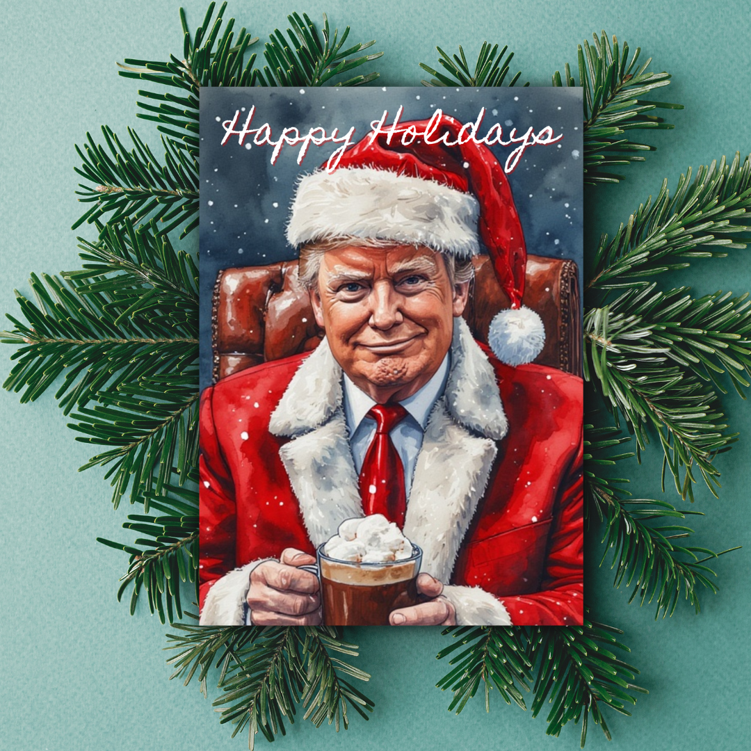 Donald Trump Christmas Card, Funny Trump Christmas Card, Coworker Christmas Gag Gift, White Elephant, Secret Santa Coworker, Holiday Greeting Card, Xmas Card for Dad, Mom, Husband, Friend, Colleague