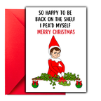 Funny Elf on the Shelf Christmas Card, cute christmas elf card, christnas elf holiday greeting card, elf on the shelf arrival letter