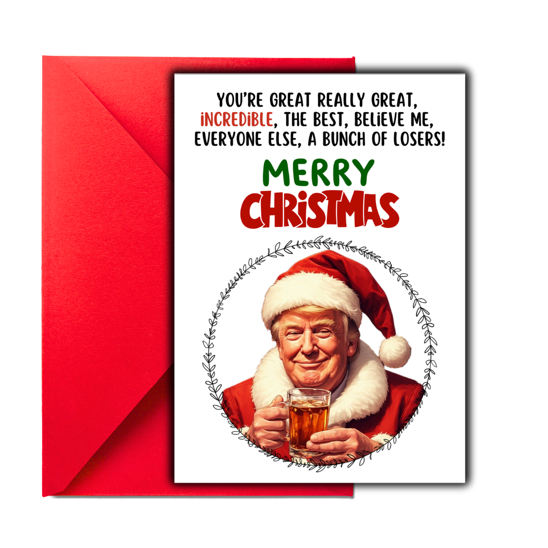 Funny Trump Christmas Card Xmas Donald Trump Card for Dad Him Husband Boyfriend