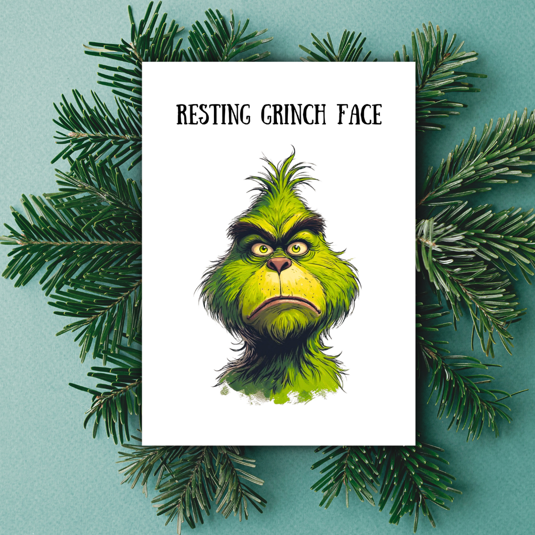 Grinch Christmas Card, Funny Grinch Greeting Card, Hilarious Grinch Card, Grinch birthday Card, Sarcastic Birthday Card for Her, Him, Best Friend Coworker