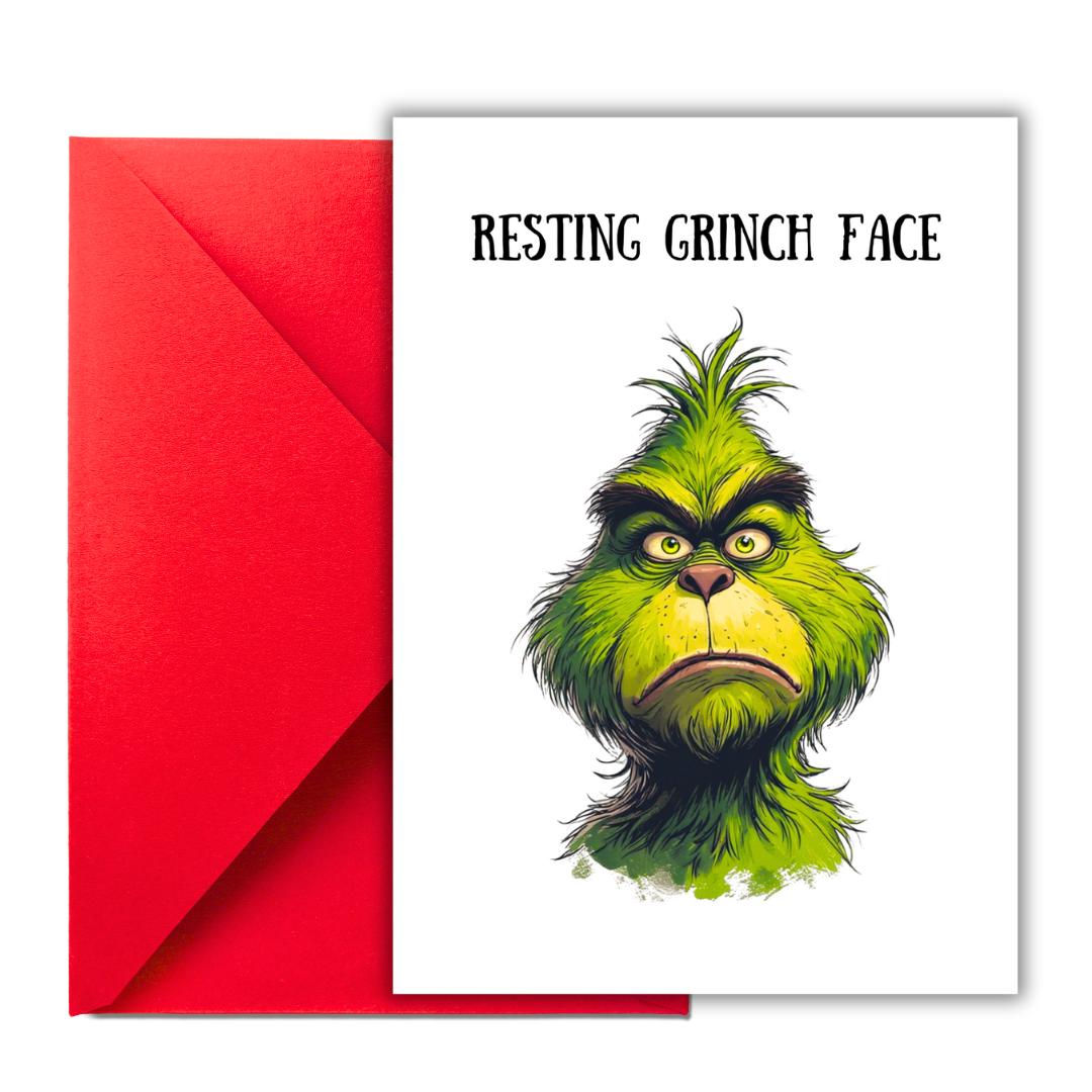 Grinch Christmas Card, Funny Grinch Greeting Card, Hilarious Grinch Card, Grinch birthday Card, Sarcastic Birthday Card for Her, Him, Best Friend Coworker