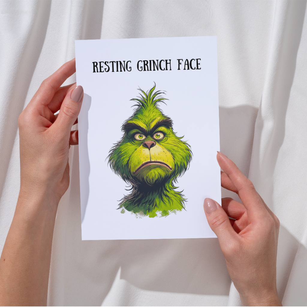 Grinch Christmas Card, Funny Grinch Greeting Card, Hilarious Grinch Card, Grinch birthday Card, Sarcastic Birthday Card for Her, Him, Best Friend Coworker