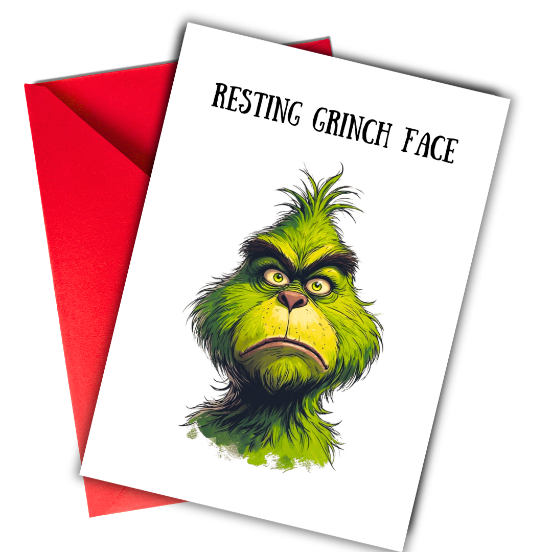 Grinch Christmas Card, Funny Grinch Greeting Card, Hilarious Grinch Card, Grinch birthday Card, Sarcastic Birthday Card for Her, Him, Best Friend Coworker