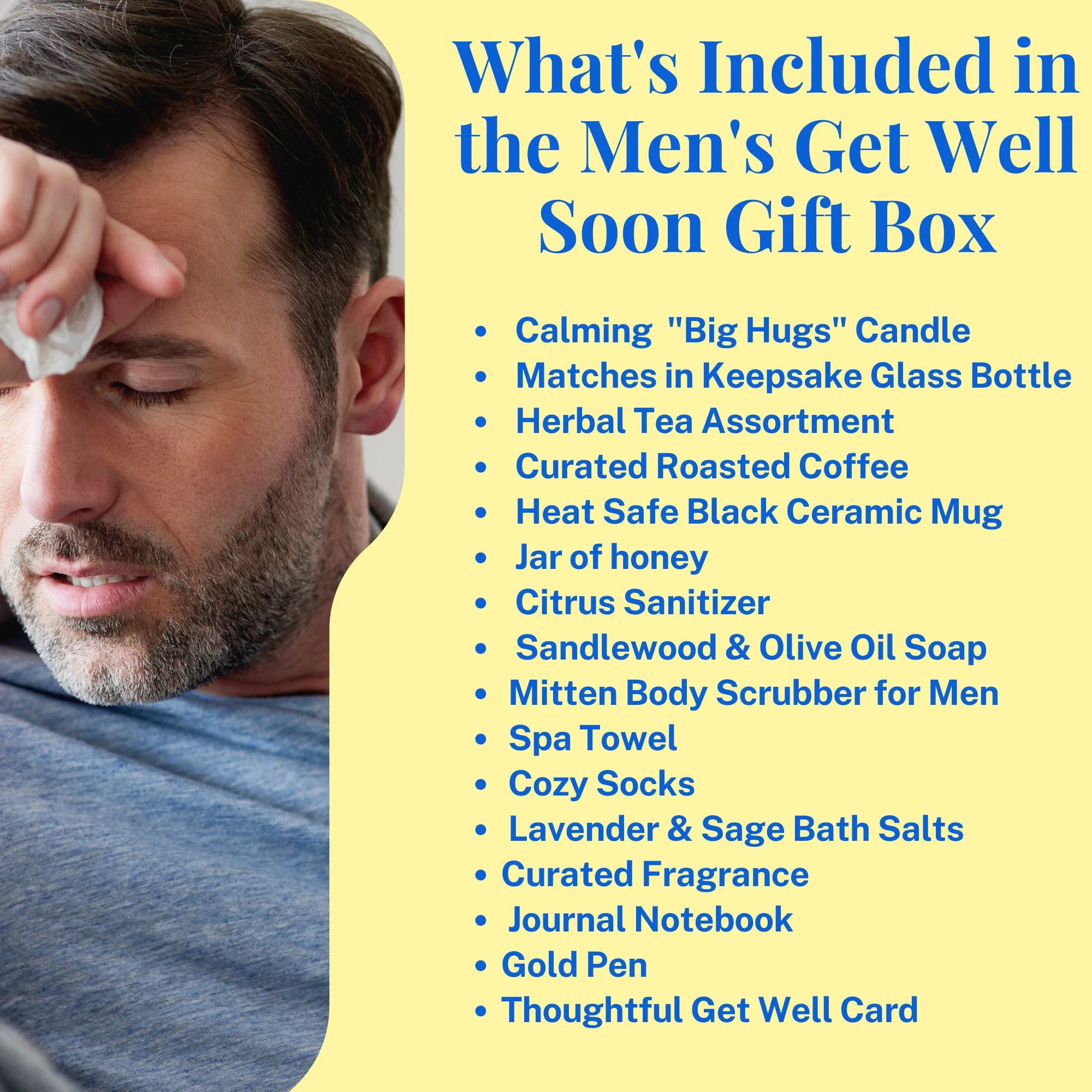 Mens Get Well Gifts, Get Well Soon Gift for Men, Get Well Soon Care Package for Men, Care Package for Him, Get Well Soon Gift for Him, Sick
