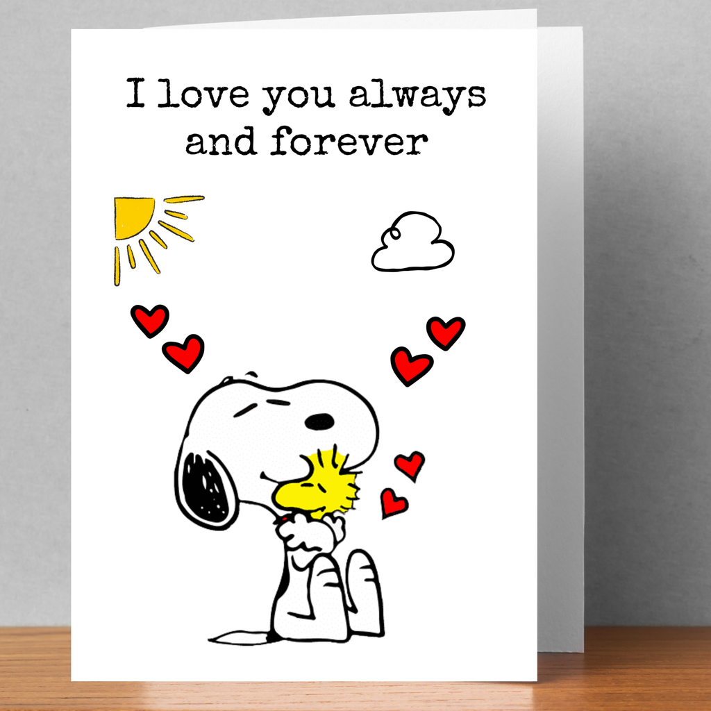 Peanuts Valentines Day Card, Valentines Day Cards Gifts for Him Her, Valentines Day Card for Husband Wife Boyfriend Girlfriend Fiance Fiancee Men Women Heartfelt Romantic Love Dog Decorations