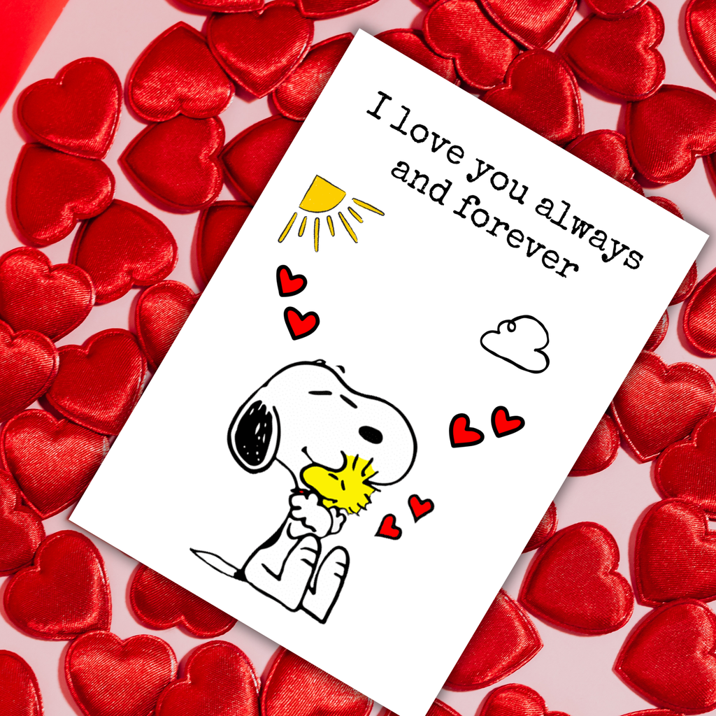 Peanuts Valentines Day Card, Valentines Day Cards Gifts for Him Her, Valentines Day Card for Husband Wife Boyfriend Girlfriend Fiance Fiancee Men Women Heartfelt Romantic Love Dog Decorations