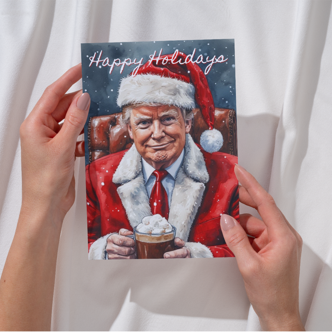 Donald Trump Christmas Card, Funny Trump Christmas Card, Coworker Christmas Gag Gift, White Elephant, Secret Santa Coworker, Holiday Greeting Card, Xmas Card for Dad, Mom, Husband, Friend, Colleague