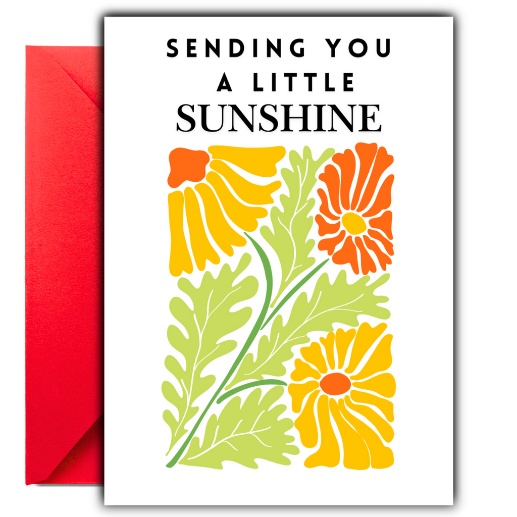 Sending You Sunshine Card, Encouragement Card, Thinking of You Card, Sending you sunshine card