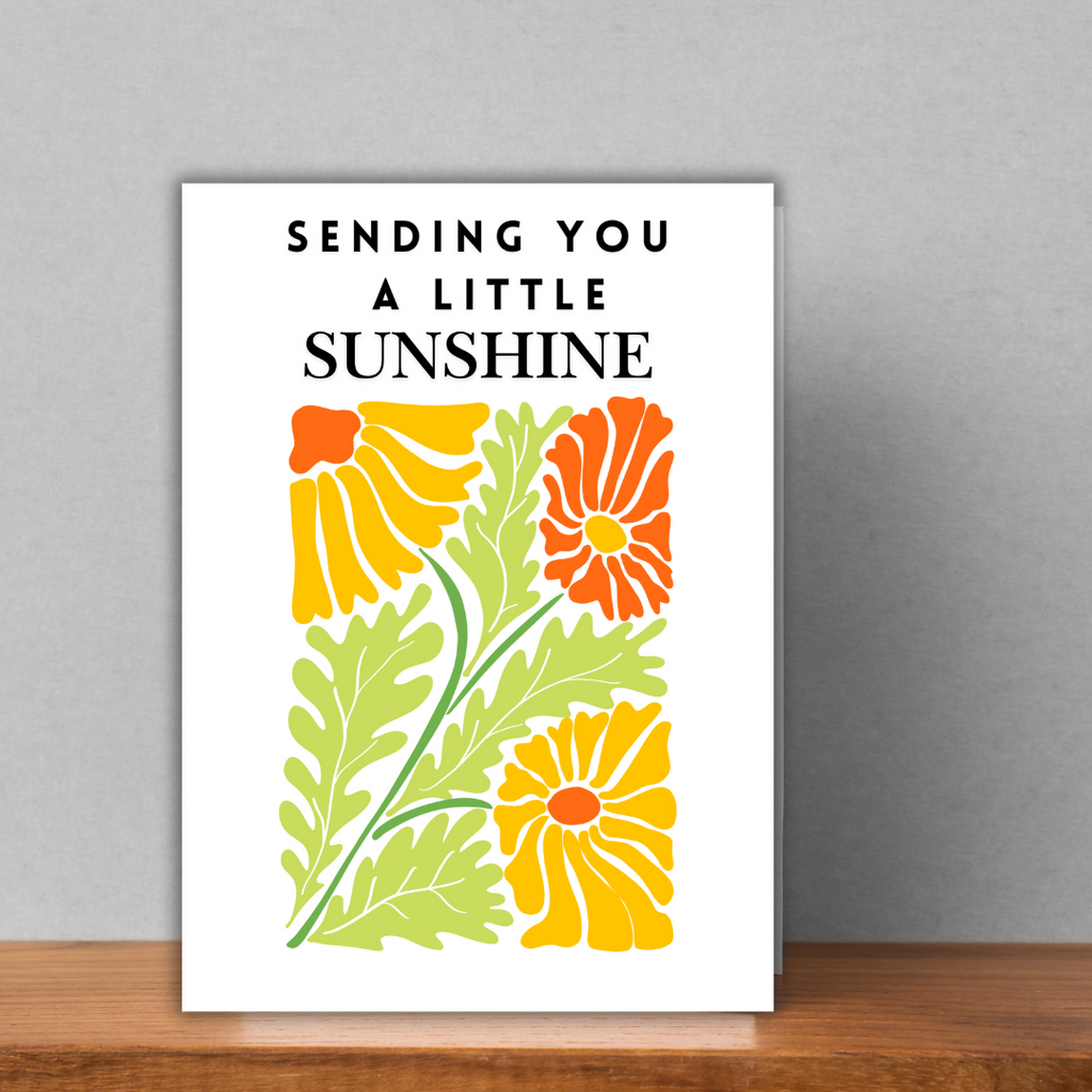 Sending You Sunshine Card, Encouragement Card, Thinking of You Card, Sending you sunshine card