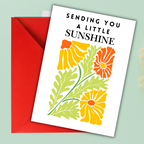 Sending You Sunshine Card, Encouragement Card, Thinking of You Card, Sending you sunshine card