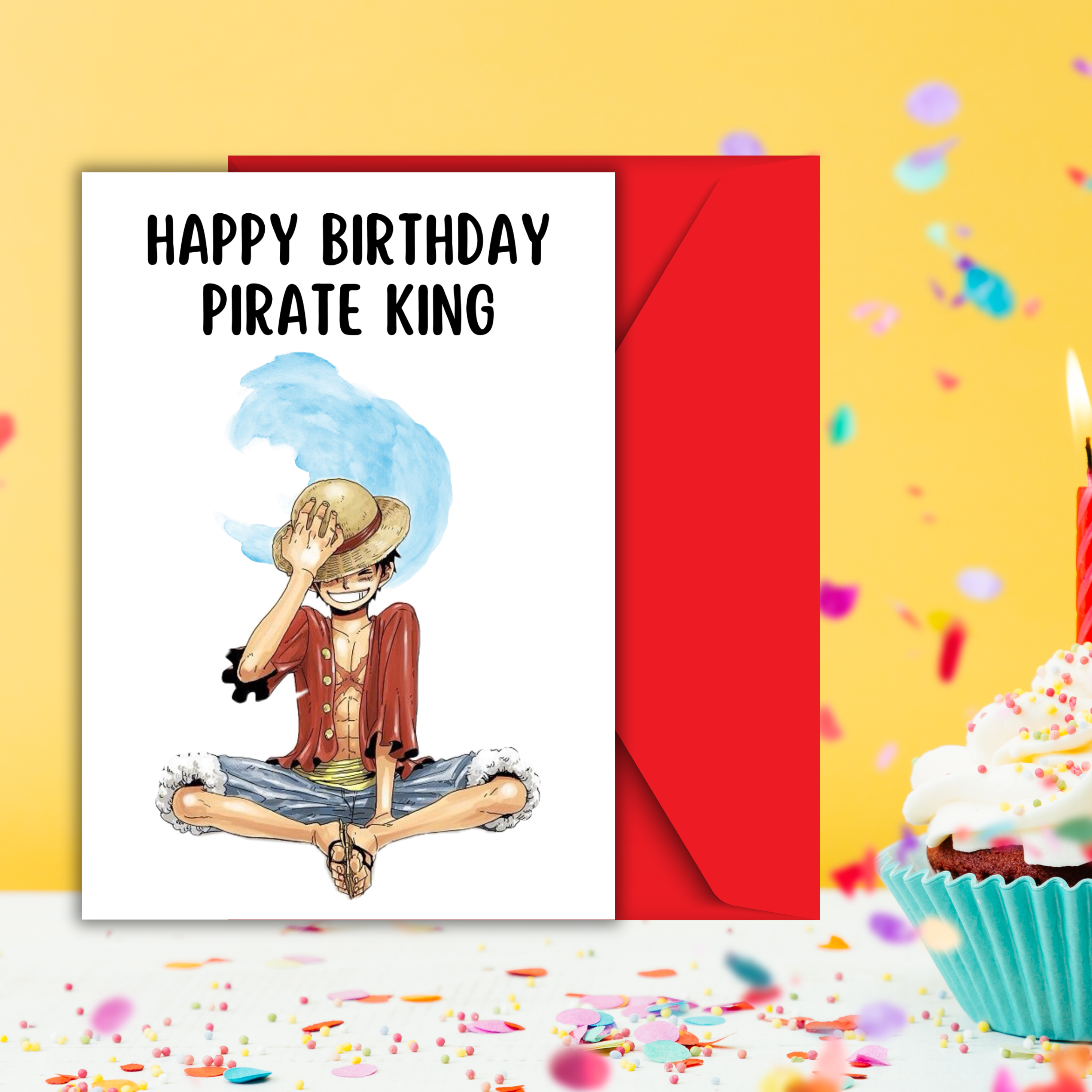 The Real Pirate King Birthday Card Anime Greeting Card  Anime Gifts Birthday Gift for Anime Fan funny Birthday Card Pirate King greeting card for son, boy, men, friend, boyfriend, husband