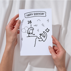 Boy Funny 16th Birthday Card for Boys Girls,Sweet 16 Birthday Card Gifts for Him Her,Happy 16 Year Old Birthday Gifts for Son Daughter Teenagers with Gen Z Slang Meme, Sixteenth Birthday Gift Card