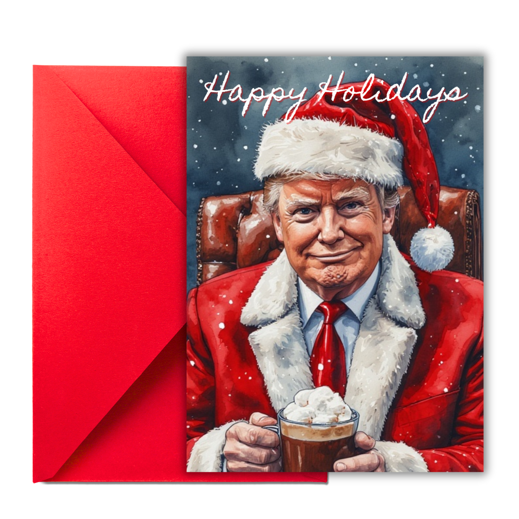 Donald Trump Christmas Card, Funny Trump Christmas Card, Coworker Christmas Gag Gift, White Elephant, Secret Santa Coworker, Holiday Greeting Card, Xmas Card for Dad, Mom, Husband, Friend, Colleague