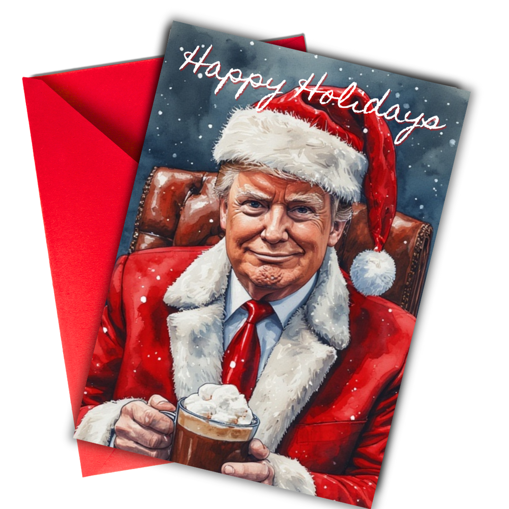 Donald Trump Christmas Card, Funny Trump Christmas Card, Coworker Christmas Gag Gift, White Elephant, Secret Santa Coworker, Holiday Greeting Card, Xmas Card for Dad, Mom, Husband, Friend, Colleague
