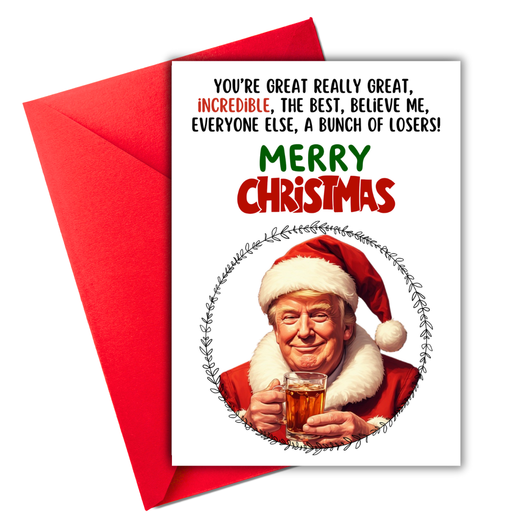 Funny Trump Christmas Card Xmas Donald Trump Card for Dad Him Husband Boyfriend